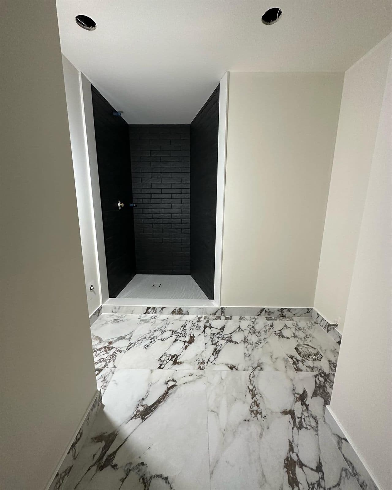 Backlit Book-Matched Slab Hallway — Porcelain Slabs in Forest Hill, Toronto