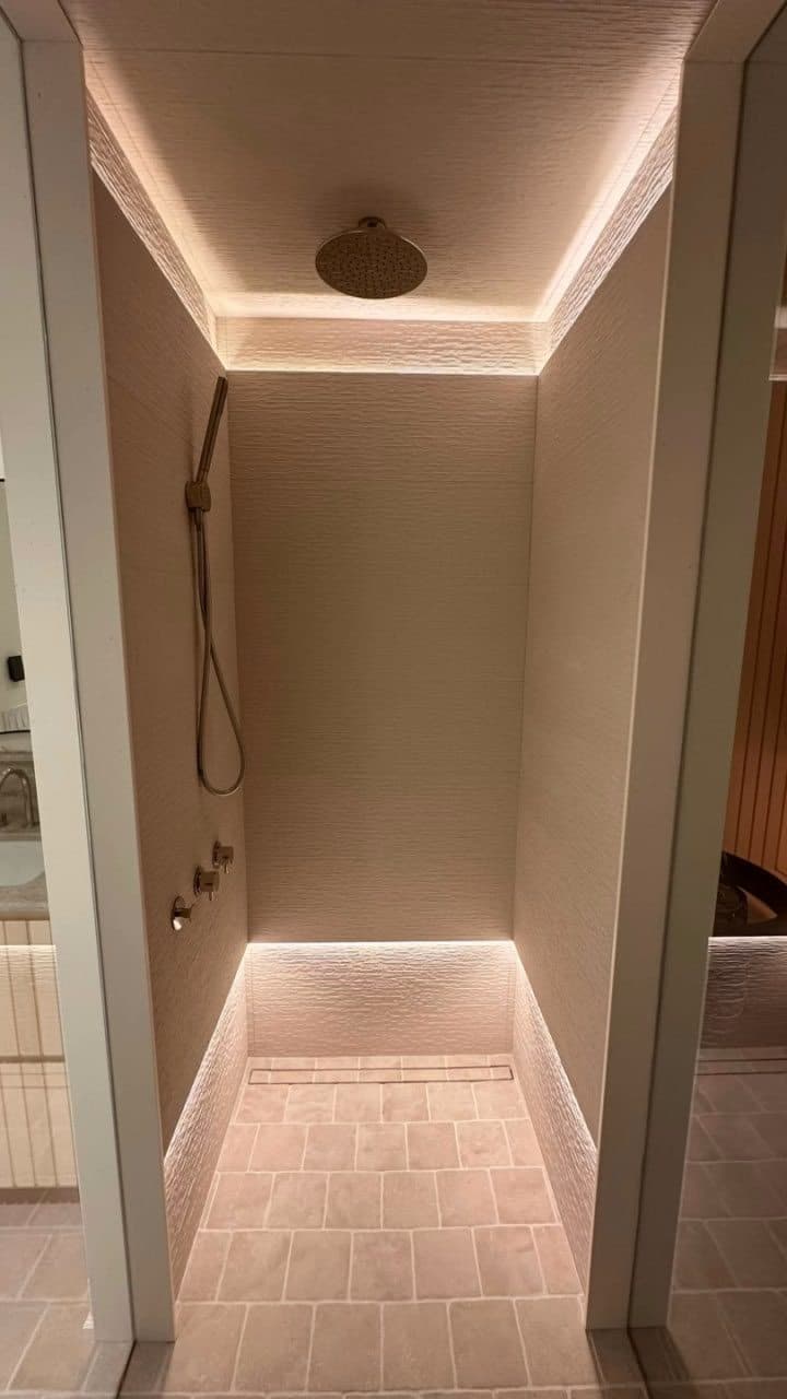 Slab Hallway Reveal — Diamond Tiling