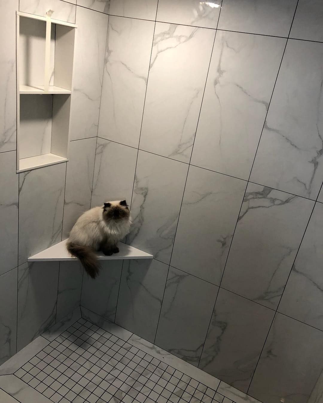 Porcelain Slab Bench Shower — Porcelain Slabs in North York, Toronto